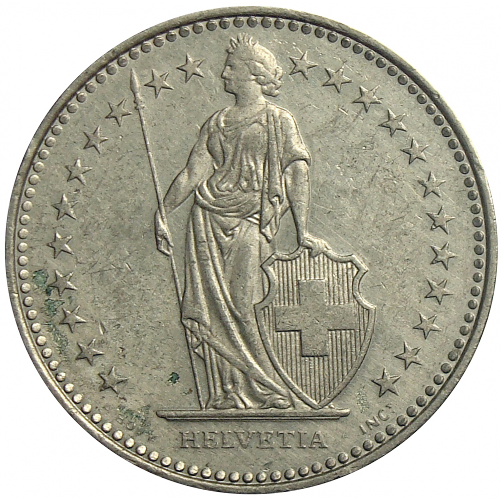 Moneda Suiza 1 Franc 1968 - 1981  - Numisfila