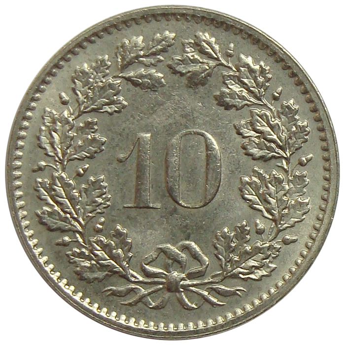 Moneda Suiza 10 Rappen 1957-1990 - Numisfila