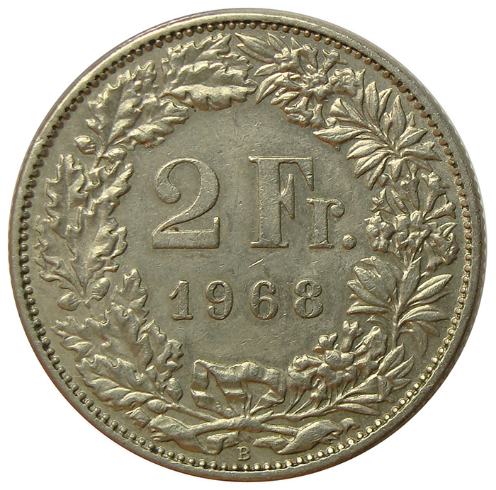 Moneda Suiza 2 Francs 1968-1981  - Numisfila