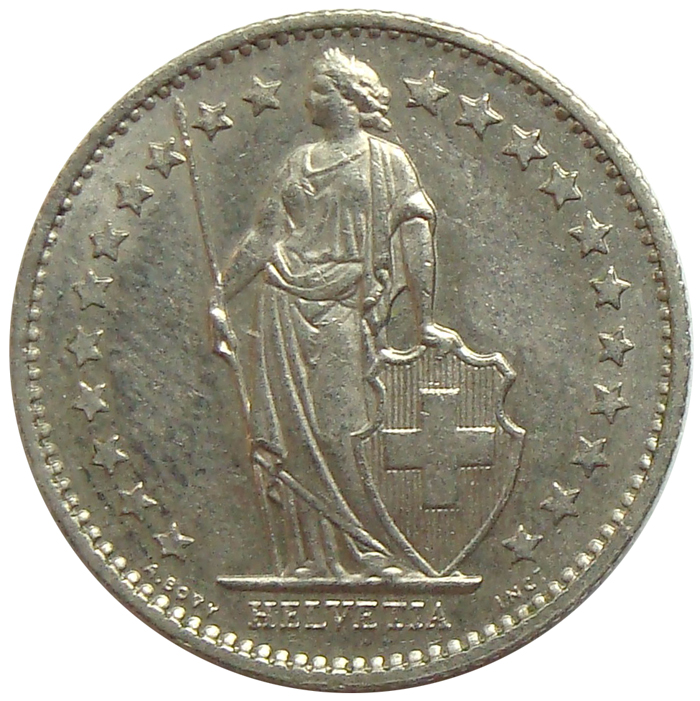 Moneda Suiza ½ Franc 1968 - 1981  - Numisfila