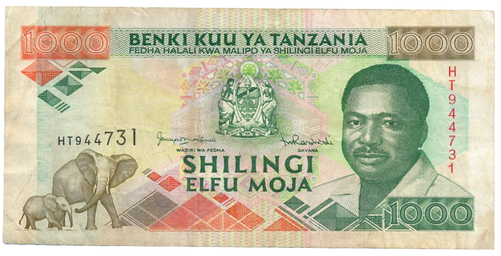 Billete Tanzania 1000 Shilingi 1993  - Numisfila