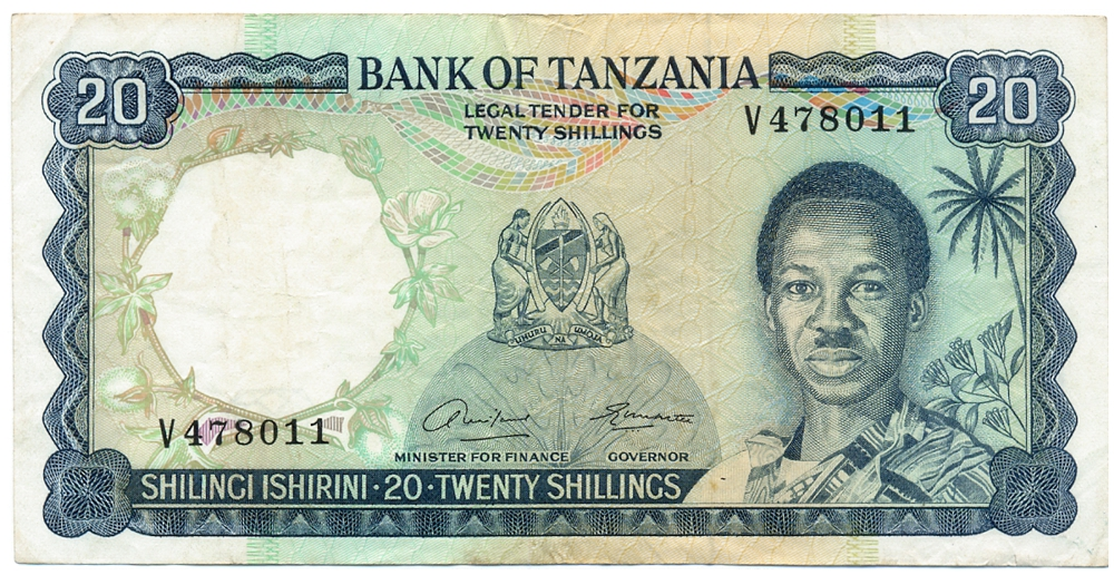 Tanzania Billete 20 Shillings (1966) Presidente Nyerere - Numisfila