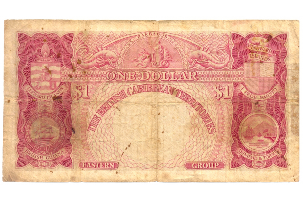 Billete Territorios Britanicos Caribe 1 Dolar 1953  - Numisfila