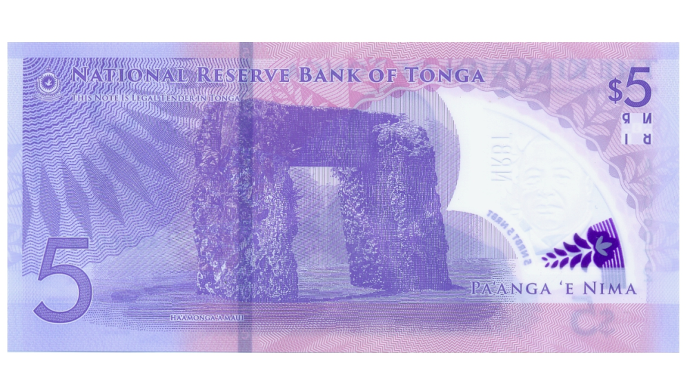 Billete Plástico Tonga 5  Pa´anga 2023  - Numisfila