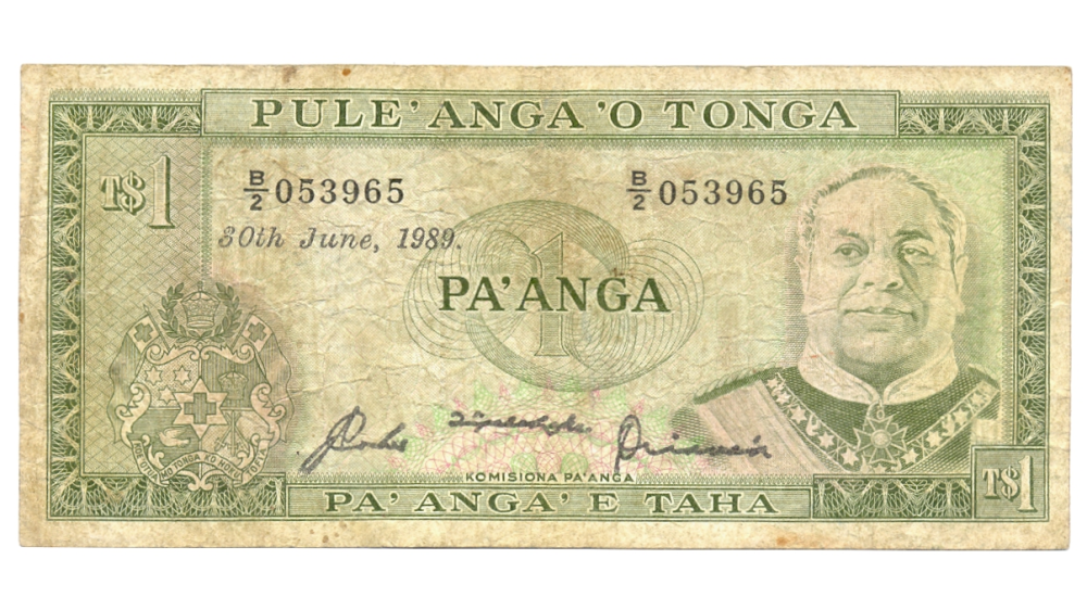 Billete Tonga 1 Pa´anga 1989 Rey Taufaahau Tupou IV - Numisfila