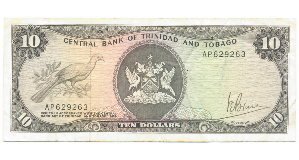 Billete Trinidad y Tobago 10 Dolares 1977   - Numisfila