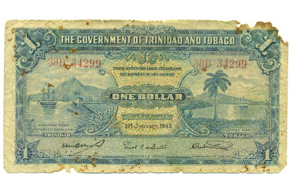 Billete Trinidad y Tobago 1 Dolar 1943  - Numisfila