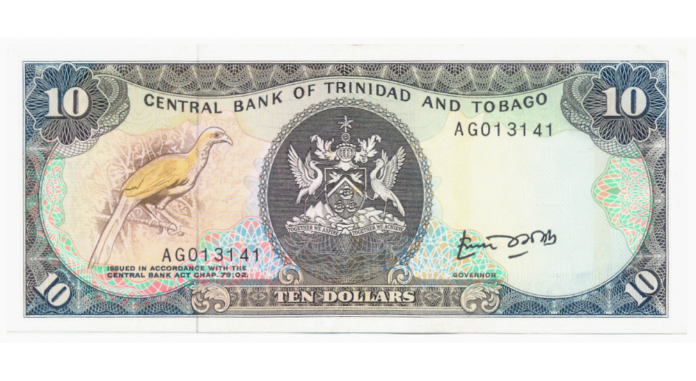 Billete Trinidad y Tobago 10 Dólares 1985   - Numisfila