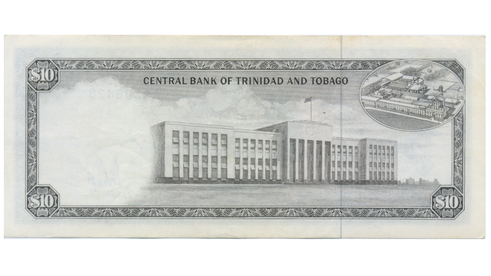 Billete Trinidad y Tobago 10 Dólares 1977 Flamingos  - Numisfila