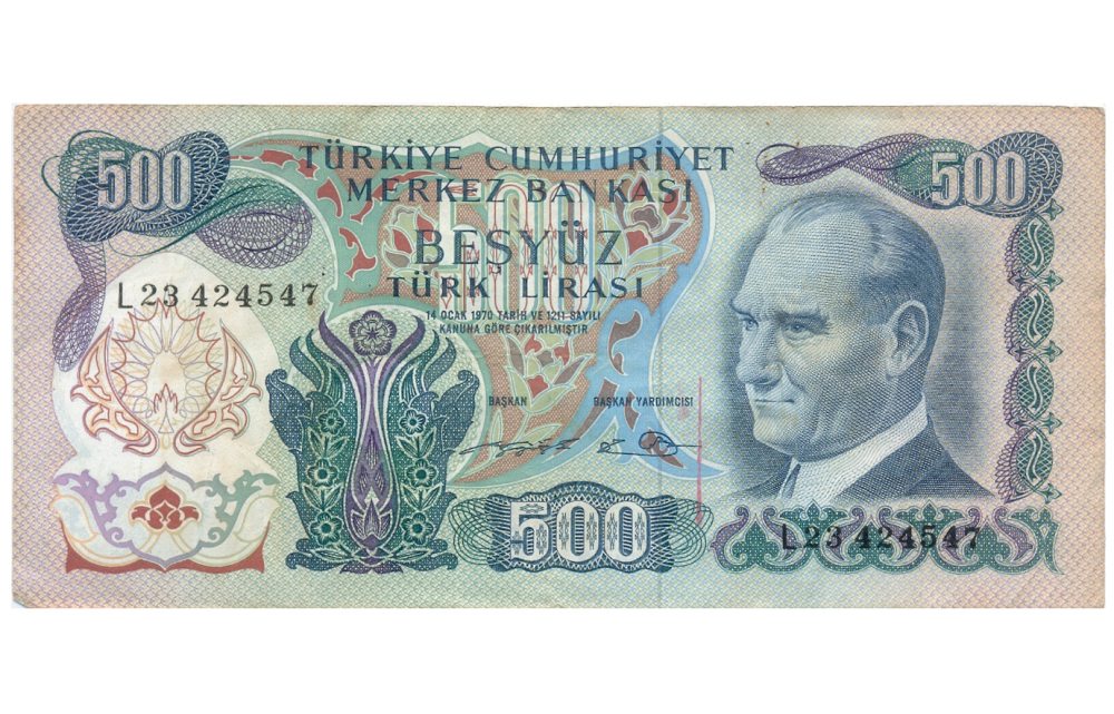 Billete Turquia 500 Lira 1970 Mustafá Kemal Ataturk - Numisfila