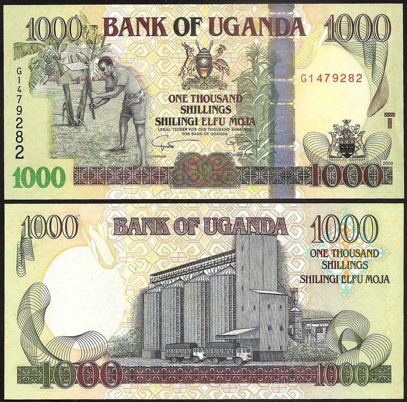 Billete Uganda 1000 Shillings 2009  - Numisfila