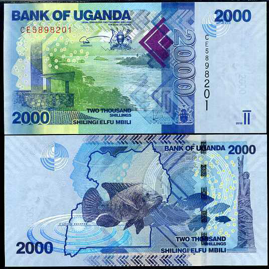 Billete Uganda 2.000 Shillings 2019  - Numisfila