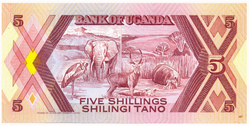 Billete Uganda 5 Shillings 1987  - Numisfila