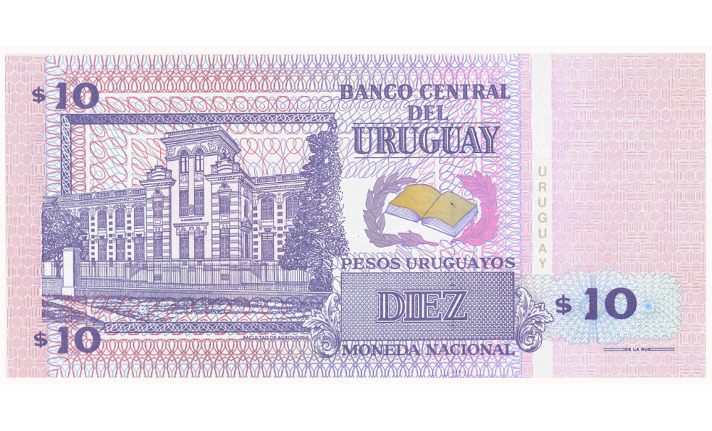 Billete Uruguay 10 Pesos Uruguayos 1998 Eduardo Acevedo Vásquez  - Numisfila