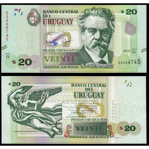 Billete Uruguay 20 Pesos Uruguayos 2017  - Numisfila