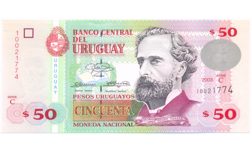 Billete Uruguay 50 Pesos Uruguayos 2003  - Numisfila