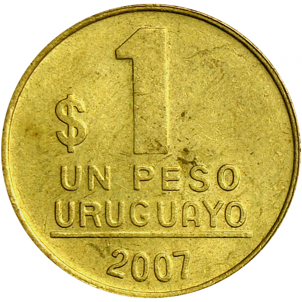 Moneda Uruguay 1 Peso Uruguayo 2007  - Numisfila