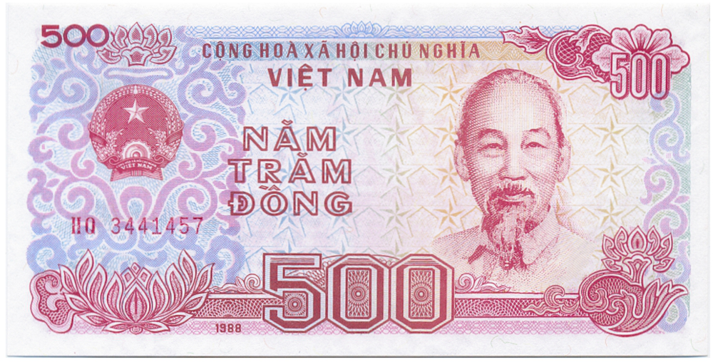 Billete Vietnam 500 Dong 1988 Ho Chi Minh  - Numisfila