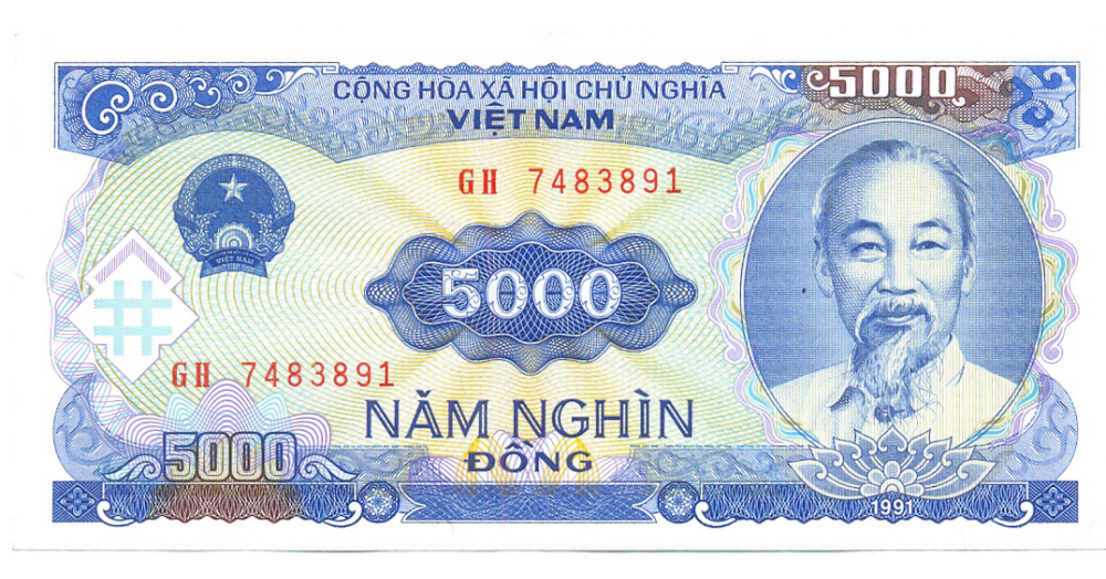 Billete Vietnam 5.000 Dong de 1987 Ho Chi Minh  - Numisfila