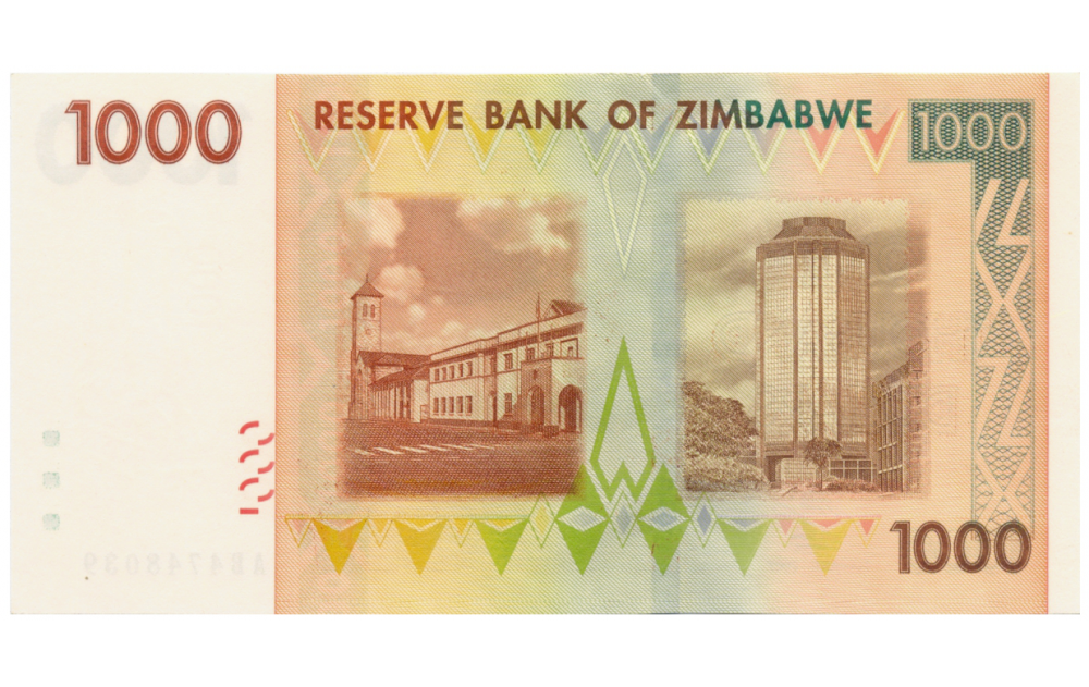 Billete Zimbabwe 1000 Dólares de 2007  - Numisfila