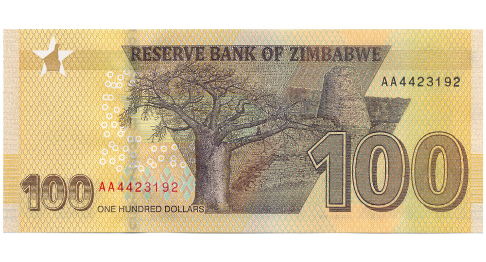Billete Hibrido Zimbabwe 100 Dolares 2020-2022   - Numisfila