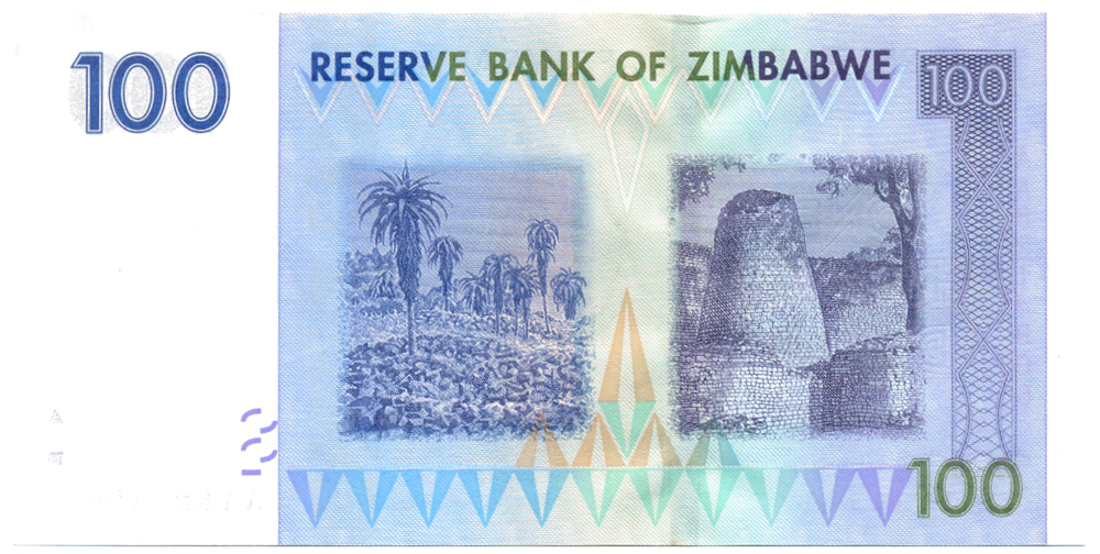Billete Zimbabwe 100 Dolares 2007  - Numisfila